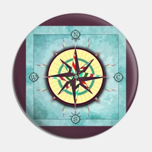 Bright Stripes Compass Pin