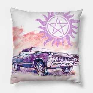 Supernatural Bright 67 Impala Pillow