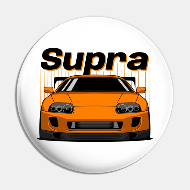 JDM Orange Supra Pin by GoldenTuners