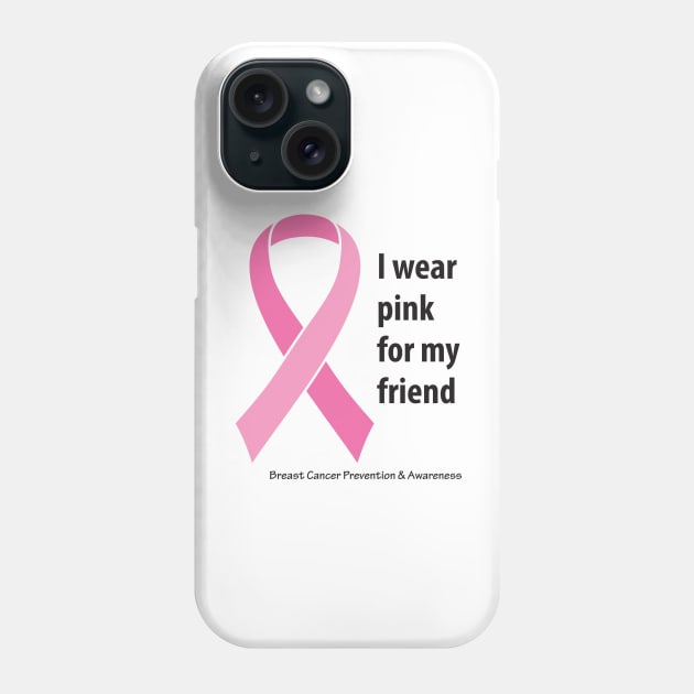 Breast cancer ribbon for friend using black type Phone Case by Just Winging It Designs