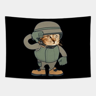 Cat Soldier I Love My Cat Tapestry