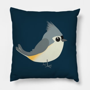 Cute tufted titmouse Pillow