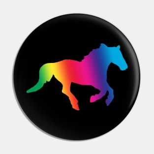 Rainbow galloping horse Pin