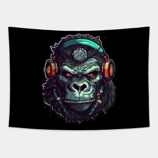 Cyberpunk Gorilla Tapestry