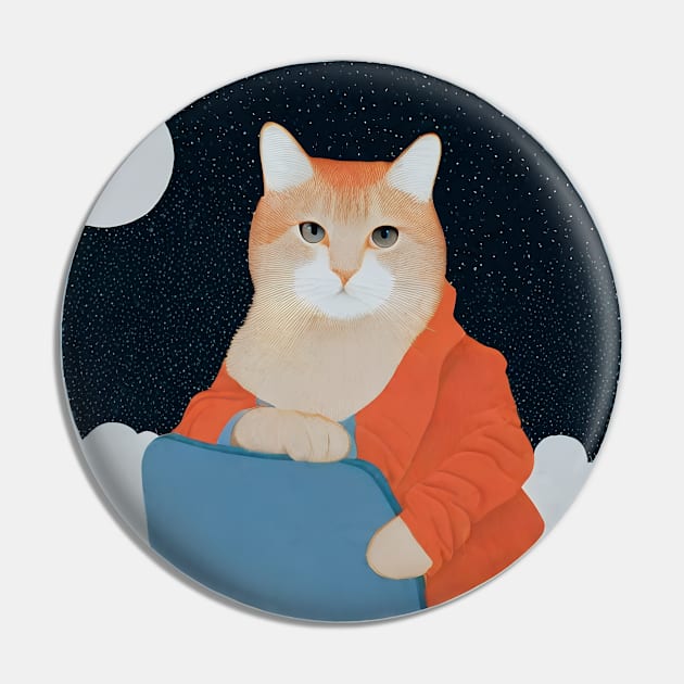 Cat in jacket Pin by bant