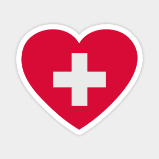 I Love Switzerland // Heart-Shaped Swiss Flag Magnet