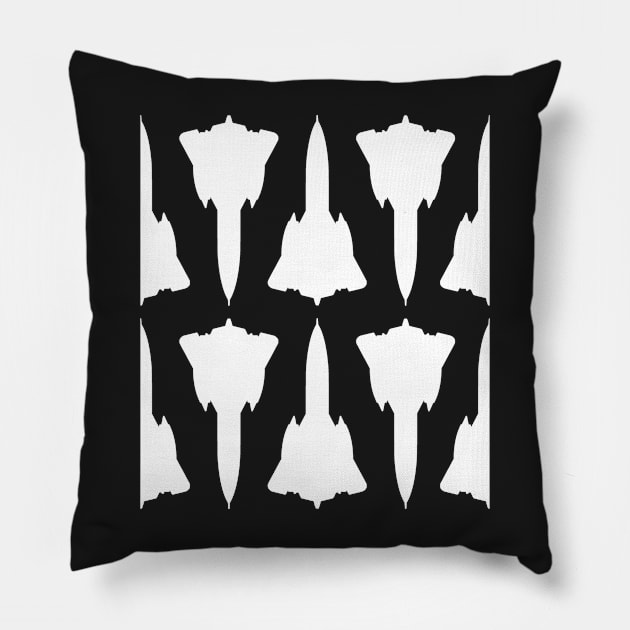 Lockheed SR-71 Blackbird - White Pattern Design Pillow by PlaneJaneDesign