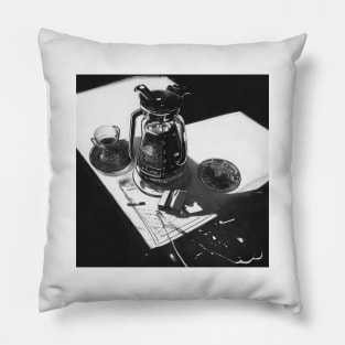 Coffee Vintage Monochrome Pointillism Coffeebeans Pillow