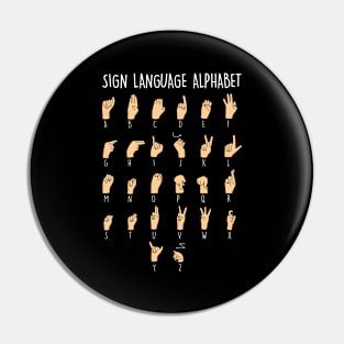 Sign Language Alphabet Funny Deaf and Hard of Hearing ASL Pin