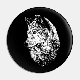 Wolf portrait Pin