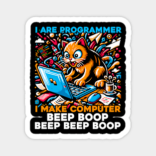 I Are Programmer Computer Cat Beep Boop I Funny IT Classic Magnet