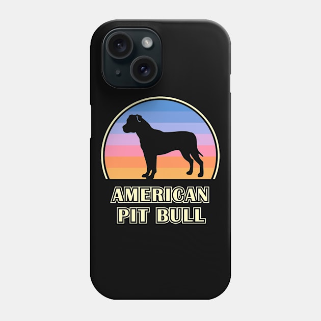 American Pit Bull Terrier Vintage Sunset Dog Phone Case by millersye