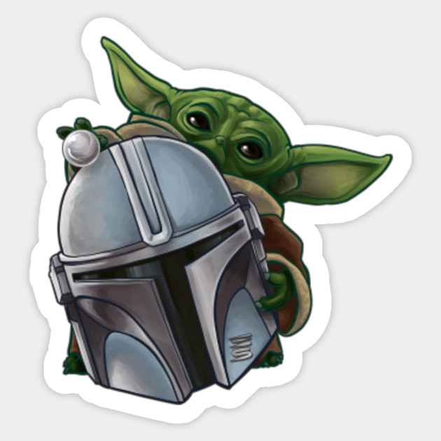 Download Clip Art Mandalorian Helmet Decal Sticker Baby Yoda | helmet