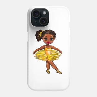 Ballerina in yellow bee themed tutu African American girl dancing ballet Phone Case