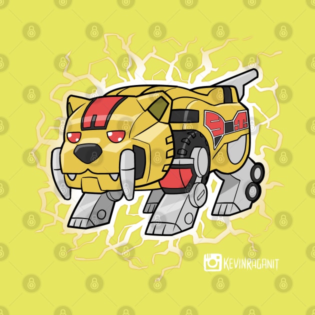 Lil Yellow Sabretooth Tiger Dinozord by fallerion