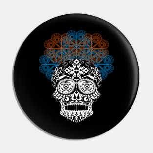 black catrina in floral crown ecopop pattern Pin