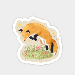 Cute fox jumping Magnet
