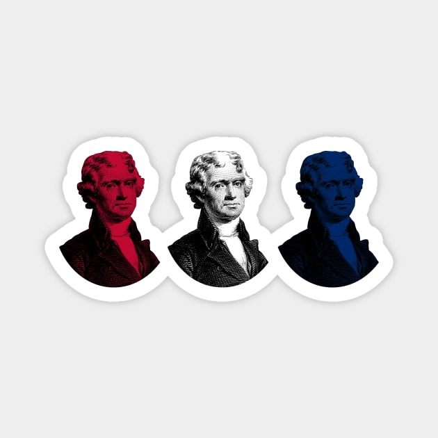 President Thomas Jefferson - Red, White, and Blue Magnet by warishellstore