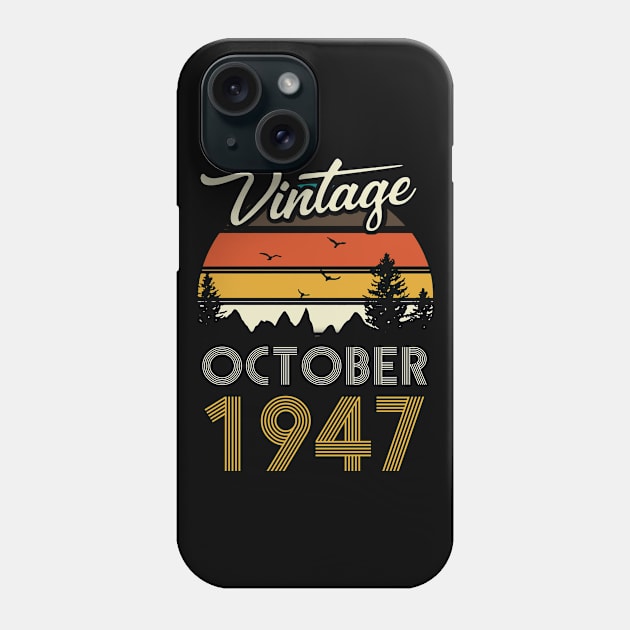 1947 - Vintage October Birthday Gift Shirt Phone Case by ReneeCummings