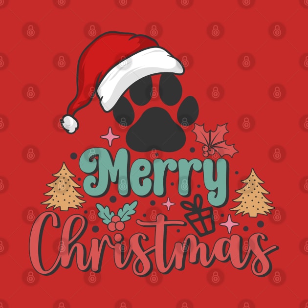 Cute Dog Paw Merry Christmas 2023 by JDVNart