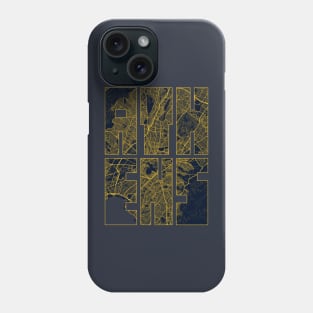 Athens, Greece City Map Typography - Gold Art Deco Phone Case