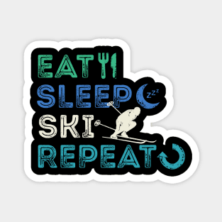 Eat Sleep Ski Repeat Magnet