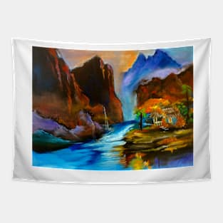 Hawaiian Tropical Lagoon Tapestry