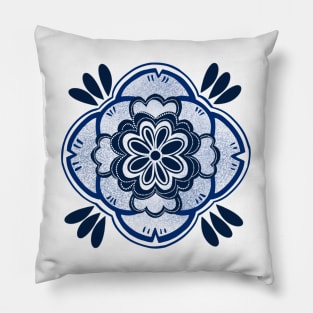 Blue and white florally Pillow