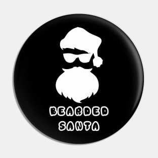 bearded santa white image tshirt Pin