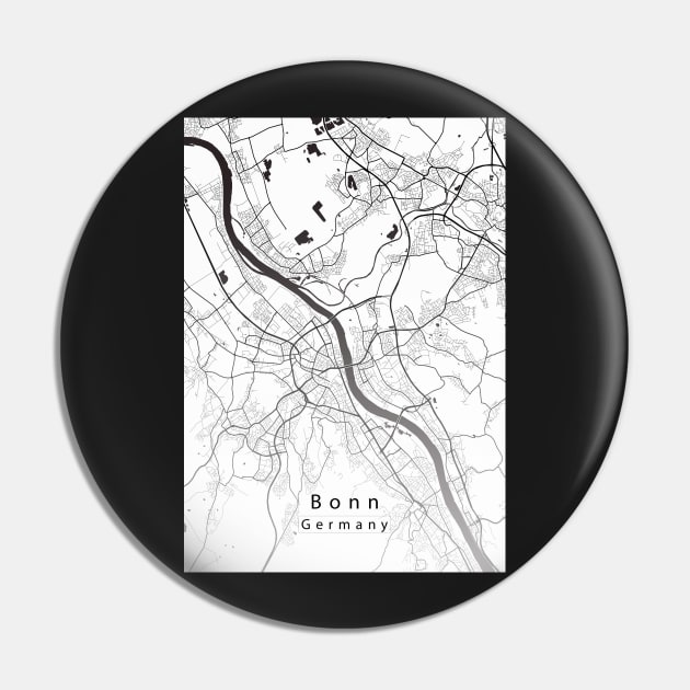 Bonn Germany City Map white Pin by Robin-Niemczyk