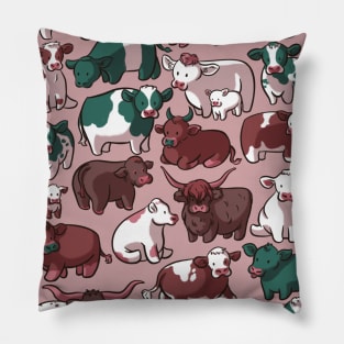 Berries and Cream Cows Pillow