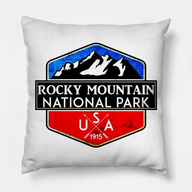 Rocky Mountain National Park Colorado Mountains Pillow by heybert00