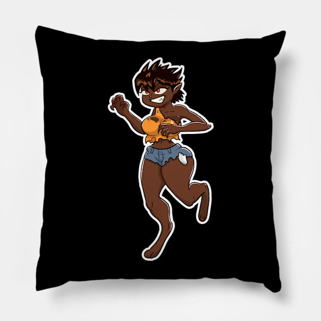 The Wolf Girl Pillow by The darkcartoon