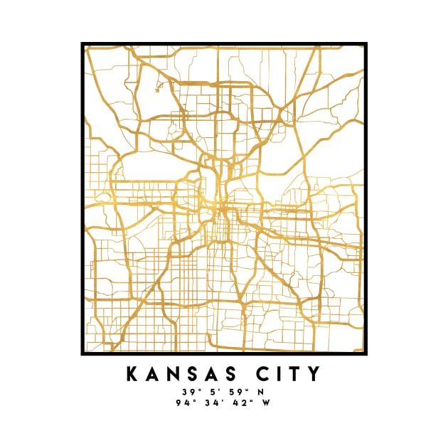 KANSAS CITY MISSOURI CITY STREET MAP ART by deificusArt