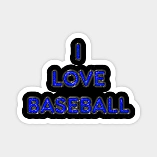 I Love Baseball - Blue Magnet