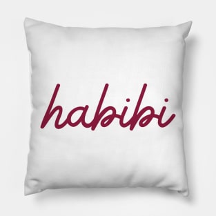 habibi - maroon red Pillow