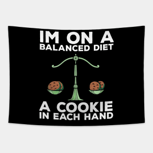 Funny Diet Cookies Meme Weightloss Gym Workout Fitness Gift Tapestry