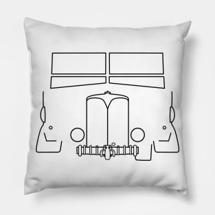 AEC Matador 4x4 classic truck outline graphic (black) Pillow