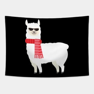 Cute & Adorable Llama With Cool Sunglasses Tapestry