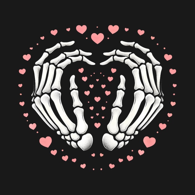 Skeleton Hand Heart Valentines Day Funny Bones Love Premium by jadolomadolo