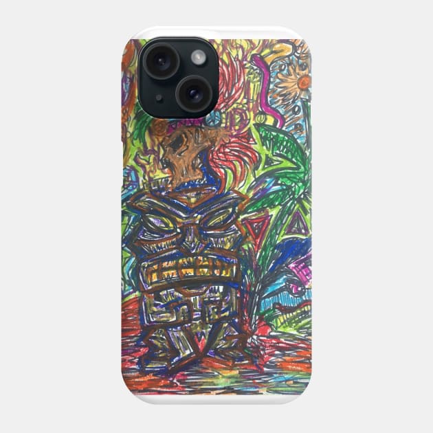 Tiki Gone Wild Phone Case by Wacky and Wild Shirts