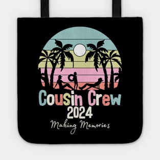 Cousin Crew 2024 Summer Vacation Beach Family Matching Retro Tote