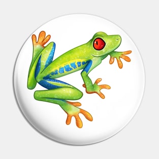 Cozy Red-Eyed Tree Frog Pin