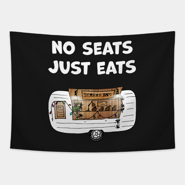 Cute Food Truck with Funny Slogan Tapestry by Artstastic