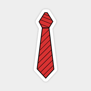 Red Tie Striped Design Toon Wearable Art Magnet