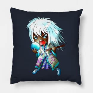 Feeling blue angry dark elf chibi for dnd fans Pillow