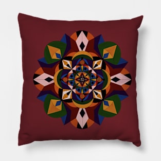 Faces Within Mandala Pillow