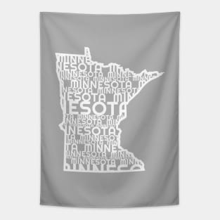 Minnesota State Map Wordmark Fill Tapestry