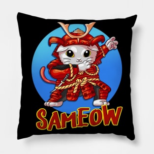 Dabbing Cat Samurai Funny Cats Motif Pillow