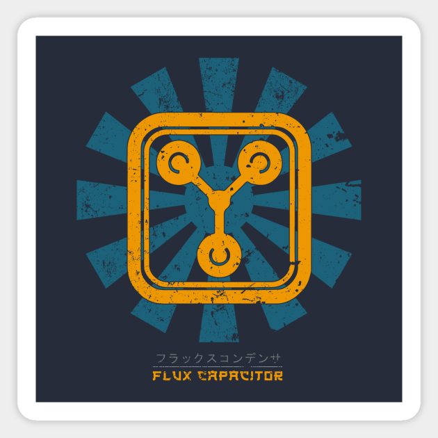 Flux Capacitor Retro Japanese - Back To The Future - Sticker